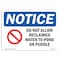 Signmission OSHA Notice, 5" Height, Do Not Allow Reclaimed Water Sign With Symbol, 7" X 5", Landscape OS-NS-D-57-L-11067 - alternate 1